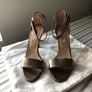 Bronze Metallic Rebecca Taylor ankle strap Sandals